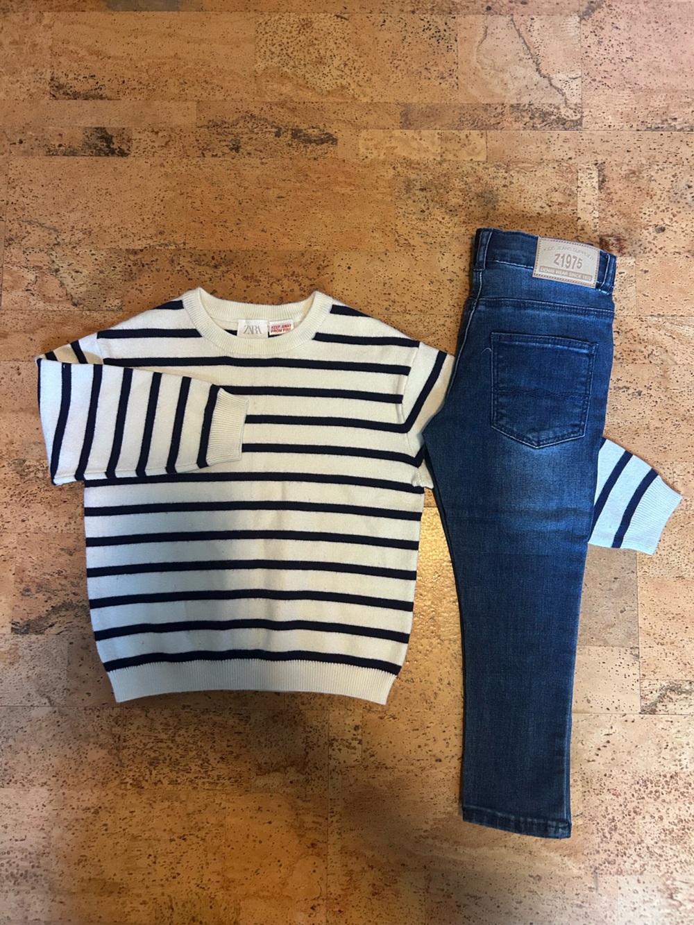 Zara Toddler Outfit Bundle 2–3 Years | Striped Knit Sweater & Skinny Jeans